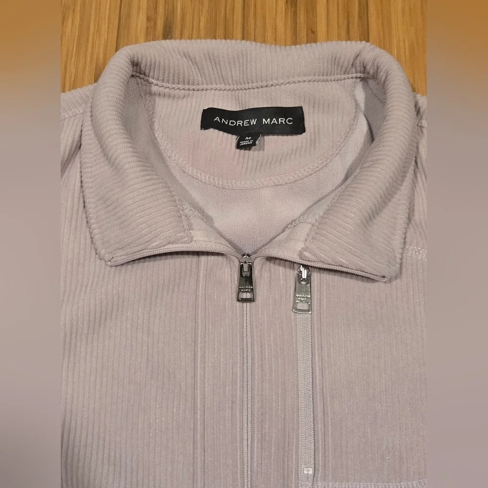 Andrew Marc Light Lavender Full-Zip Corded Utility Jacket